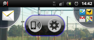 Op het scherm van mijn Xperia Active valt die knop nog mee, maar op m'n tablet is die gewoon dubbel zo groot en super gepixeld